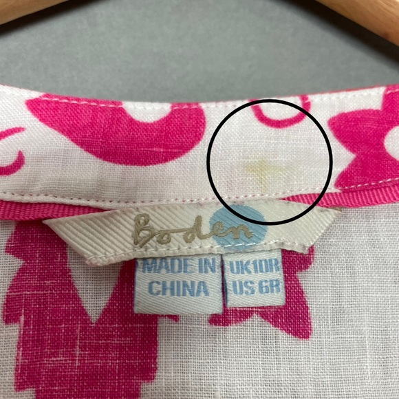 Boden Cleo Kaftan Tunic Cover-Up Mini-Dress Top White Pink Floral Size‎ 6R Women - Picture 4 of 12